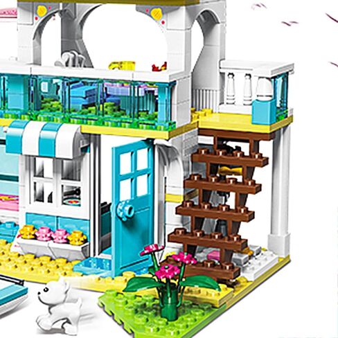 مجموعة ألعاب البناء للفتيات من QMAN، لعبة مكعبات بناء شاحنة الآيس كريم الوردية، لعبة سيارة مبيعات حلويات المدينة، فكرة هدية رائعة للفتيات من سن 6 إلى 12 سنة فما فوق (388 قطعة) in Kuwait