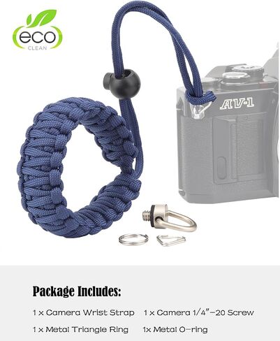 Rigdance Adjustable Camera Wrist Strap Lanyard with 1/4-20 Screw for Insta 360 X3, X2, for DJI Pocket 3, Universal Hand Strap for Selfie Sticks, Action Cameras, DSLR Cameras (Black) in Saudi Arabia
