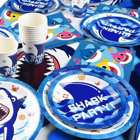Baby Shark Multicolored Beverage Napkins, 5" - 16-Pack - Vibrant 2-Ply Paper Napkins, Perfect for Kid's Parties in Saudi Arabia