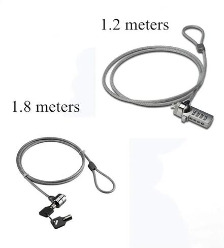 1pcs قفل الكمبيوتر المحمول كلمة مرور الكمبيوتر قفل 1.2 متر /1.1 متر مفاتيح حماية حبل الأسلاك الملحقات القفل (A1PCS 1.2 متر) in Saudi Arabia