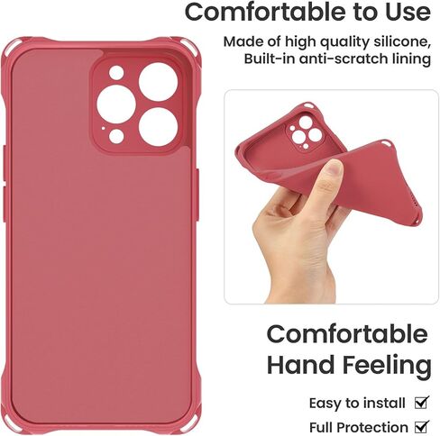 Crossbody for iPhone 15 Pro Case, Lanyard Protective Liquid Silicone Case with Adjustable Length Detachable Lanyard Rope Shockproof Hands-Free Clear Phone Cover for iPhone 15 Pro-Red in Kuwait