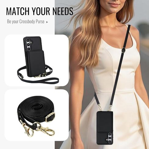 ASUWISH PHONE CASE لـ SAMSUNG GALAXY S24 FE 5G Wallet Cell Cover مع حامي الشاشة الزجاجية المقسى معصم Crossbody Strap RFID حامل بطاقة الائتمان S 24 EF AI S24FE in Saudi Arabia