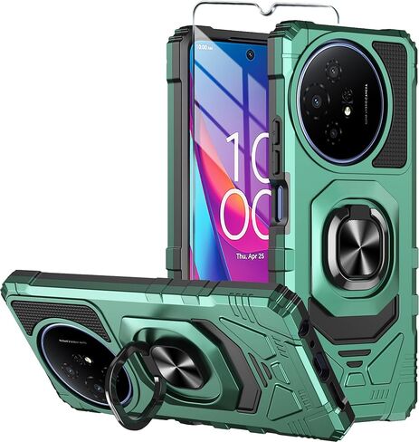 forTCL 60 XE NXTPAPER 5G Phone Case with Tempered Glass Screen Protector,Military GradeShockproof Protective Cover,with Ring Kickstand (TCL 60 XE NXTPAPER 5G,Dark Green) in Saudi Arabia