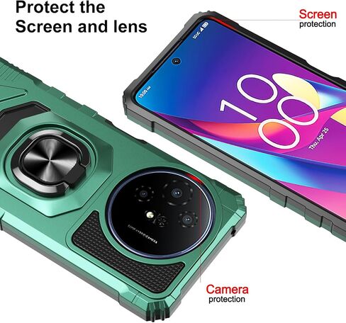 forTCL 60 XE NXTPAPER 5G Phone Case with Tempered Glass Screen Protector,Military GradeShockproof Protective Cover,with Ring Kickstand (TCL 60 XE NXTPAPER 5G,Dark Green) in Saudi Arabia