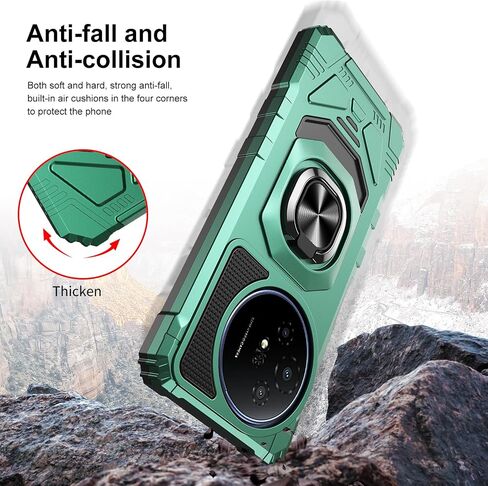 forTCL 60 XE NXTPAPER 5G Phone Case with Tempered Glass Screen Protector,Military GradeShockproof Protective Cover,with Ring Kickstand (TCL 60 XE NXTPAPER 5G,Dark Green) in Saudi Arabia