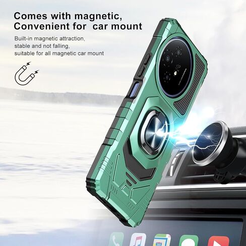 forTCL 60 XE NXTPAPER 5G Phone Case with Tempered Glass Screen Protector,Military GradeShockproof Protective Cover,with Ring Kickstand (TCL 60 XE NXTPAPER 5G,Dark Green) in Saudi Arabia