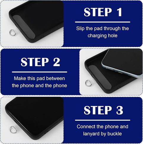 12 Pcs Phone Tether Tab, Universal Phone Lanyard Patch Transparent Cellphone Strap Replacement Part Without Adhesive for Most Smartphone Case in Saudi Arabia