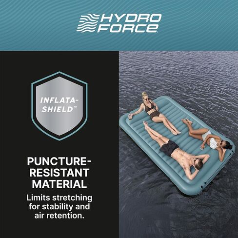 بيست واي هايدرو فورس صن سوكر 4 أشخاص منصة قابلة للنفخ على البحيرة العائمة حوض استحمام مائي لأيام الشاطئ وتسمير البشرة، أزرق in Kuwait