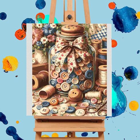 طلاء المناظر الطبيعية حسب الرقم للبالغين، طلاء الشلال بالأرقام للبالغين المبتدئين، طلاء ألوان مائية أكريليك ملون حسب الرقم، لوحة زيتية DIY لهدايا ديكور الحائط المنزلي (16 × 20 بوصة). in Kuwait