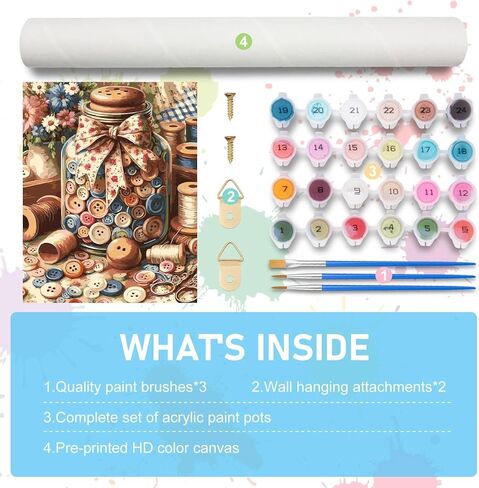 طلاء المناظر الطبيعية حسب الرقم للبالغين، طلاء الشلال بالأرقام للبالغين المبتدئين، طلاء ألوان مائية أكريليك ملون حسب الرقم، لوحة زيتية DIY لهدايا ديكور الحائط المنزلي (16 × 20 بوصة). in Kuwait