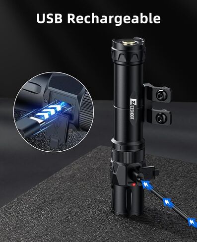 Ezshoot 2500 Lumens Rifle Laser Light Combo مع مفتاح ضغط عن بُعد مغناطيسي ، مصباح يدوي ببندقية قابل لإعادة الشحن متوافق مع M-rail ، مصباح AR التكتيكي مع شعاع الليزر الأخضر in Kuwait