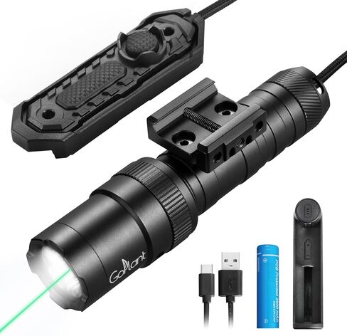 مصباح يدوي تكتيكي 2500 لومن، ضوء سلاح LED من الألومنيوم للطائرات، ضوء ليزر MLOK لتركيب السكك الحديدية، مصباح يدوي بندقية مع وظيفة ستروب لحظية، مصباح يدوي طويل مع مفتاح تحكم عن بعد in Kuwait