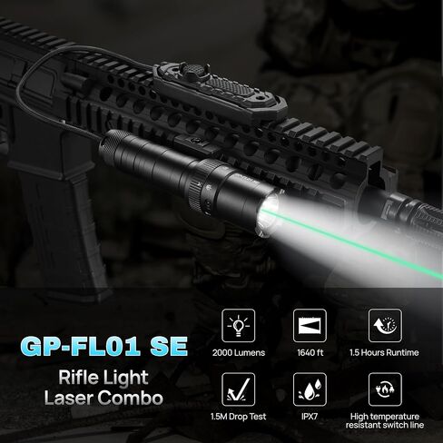 مصباح يدوي تكتيكي 2500 لومن، ضوء سلاح LED من الألومنيوم للطائرات، ضوء ليزر MLOK لتركيب السكك الحديدية، مصباح يدوي بندقية مع وظيفة ستروب لحظية، مصباح يدوي طويل مع مفتاح تحكم عن بعد in Kuwait