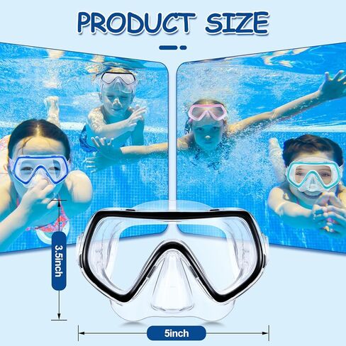 Hoolerry 4 Pcs Kids Goggles with Nose Cover for 3-8 Tempered Glass Snorkel Dive Mask Anti Fog with Elastic Strap No Leak Swimming Mask for Summer Scuba Diving Snorkeling, 4 Colors in Saudi Arabia