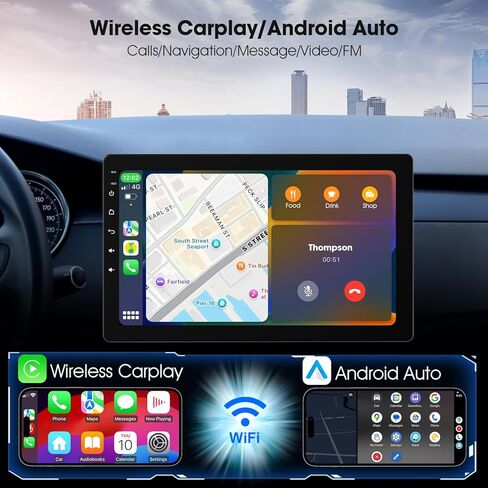 شاشة CarPlay القابلة للدوار 10.1 بوصة للسيارات و Android Auto ، ستيريو سيارة DIN مفردة مع كاميرا احتياطية 1080 بكسل ، التنقل في شاشة GPS ، Bluetooth ، التحكم الصوتي in Saudi Arabia