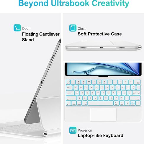 Magic Keyboard for iPad Air 13(M3 2025/M2 2024) & iPad Pro 12.9(6th/5th/4th/3rd Gen), Slim Case with Keyboard, Lightweight Keyboard Case with Multi-Touch Trackpad, 7-Color Backlit,Black in Saudi Arabia