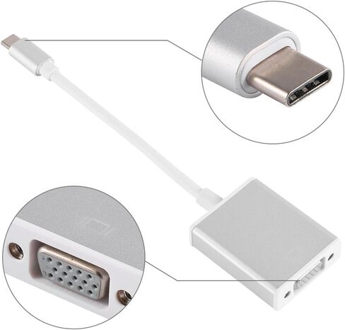 Keenso USB 3.1 Type C to VGA محول خفيفة الوزن من الألومنيوم المحمولة الإشعاع الجيد لسبائك الألومنيوم الفضي 12 بوصة (الذهب) in Saudi Arabia