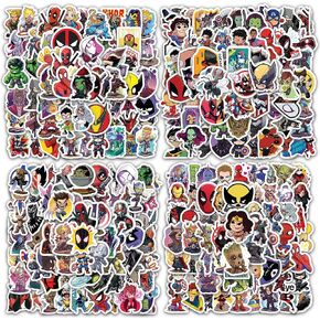 300Pcs Teens Hero Superhero Stickers for Kids & Teens – Cute Hero Cartoon Vinyl Decals, Waterproof Party Supplies for Water Bottles, Laptops, Phones, Skateboards, Journaling, Scrapbooking