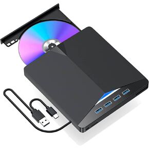 Portable External CD/DVD Drive for Laptop, 7 in1 USB 3.0 CD/DVD Player Burner Reader Writer for All System