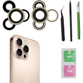 3pcs/set Back Camera Lens Glass Replace for iPhone 16 Pro/16 Pro Max Camera Lens بديل مع مجموعة أدوات إصلاح مثبتة مسبقًا ، ومقاومة للماء ، ومقاوم للماء