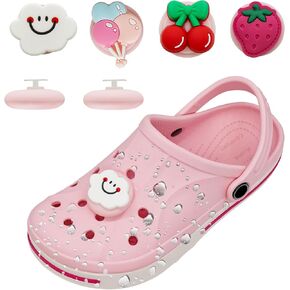 2 Pack Waterproof Shoe Holder for Airtag - Kids Shoes Charms, 2 Pack Hidden Pink Holder with 4 Covers (Strawberry/Cherry/Cloud/Balloon)