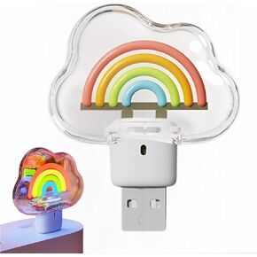 ضوء USB لطيف ، ضوء ليلي محمول للسفر ، عرض مزاج ليلي الضوء للسيارات غرفة نوم بجانب السرير ، والزينة المثالية والهدية للبنات النساء والأطفال (قوس قزح)