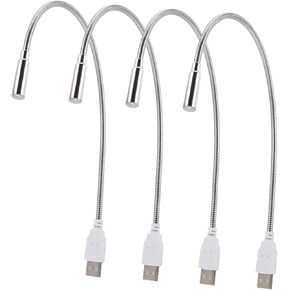 NUOBESTY 4Pcs USB Night Lamp Portable Gooseneck Computer Light Eye Caring LED Reading Light for Bedroom Office Travel Brightness for Any Occasion