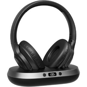 Wireless Headphones for TV,2.4GHz TV Headphones Wireless for Seniors with Transmitter Charging Base, Support Optical,AUX,RCA and USB, High Volume No Audio Delay, Plug and Play, 65hr Playtime