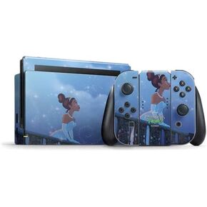 Skinit Decal Gaming Skin Compatible with Nintendo Switch Bundle - Officially Licensed Disney Princess and The Frog Tiana‚Äôs Wish Design