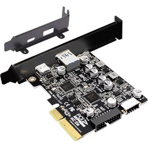 PCIe to USB 3.2 Gen 2 Adapter Card, 10Gbps PCIe 3.0 Express Adapter for Desktop Motherboard Accessory