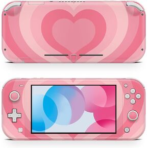 ZOOMHITSKINS Switch Lite Accessories, Compatible for Switch Lite Skin, Heart Love Strawberry Milk Cute Pattern Light Pink, 3M Vinyl, Durable & Fit, Easy to Install