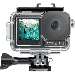 OSMO Action 5 Pro/Action 4/Action 3 Case Housing Housing ، 40m/197ft قذيفة واقية من الغوص مع إدراج مضاد لـ FOG لـ DJI Osmo Action 5 Pro/4/3 إكسسوارات تحت الماء