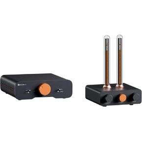 Fosi Audio ZA3 Balanced Stereo Amplifier 2 Channel with 48V5A Power Supply & Fosi Audio Music Visualizer, Sound Pickup Spectrum Analyzer, Vintage Tube RGB Ambient Light