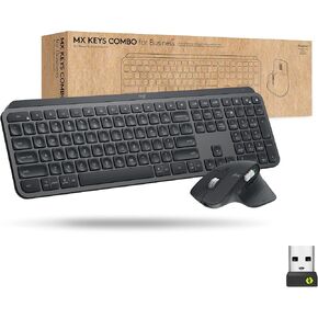 Logitech MX Keys & MX Master 3 Mouse for Business Combo, Wireless, Ergonomic, Secured Logi Bolt Technology, Bluetooth, Globally Certified, Windows/Mac/Chrome/Linux - Graphite