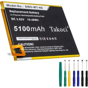 ترقية بطارية SM-T290 متوافقة مع Galaxy Tab A 8.0 2019 SM-T295 SM-T295N SM-T295C SWD-WT-N8 3.82V/5100MAH