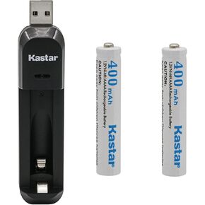 Kastar AAAA 1.2V 400mAh Battery 1 Pcs and USB Charger Replacement for MS Surface Pen Battery, Stylus Pens, Tooth Brush, Video Game Controllers, Bluetooth Headset, Monitor Battery