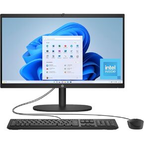 HP 21.45 inch All-in-One Desktop PC, FHD Display, Intel Processor N200, 8 GB RAM, 512 GB SSD, Intel UHD Graphics, Windows 11 Home, Jet Black, 22-dg0340 (2025)