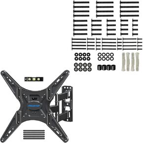 MOUNTUP Single Stud TV Wall Mount Swivel and TV Mounting Hardware Kit Bundle