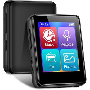 مشغل موسيقى MP3 ، مشغل HIFI MP3 المحمول 1.8 بوصة ، مع مشغل HIFI MP3 قابل للتوسيع إلى 512 جيجابايت ، مع بلوتوث ، راديو FM ، مسجل ، صور ، أسود مع بطاقة TF 64 جيجابايت