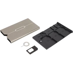 Aluminum SIM Card Case for Chip Organizer Pin, Large Capacity Shatterproof Small Portable Memory Card Carrying Case for Home Office, Space Saving Sim Bag, Easy Card Removal