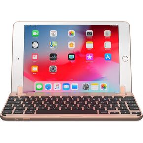 Brydge 7.9 Keyboard for iPad Mini (2019) and iPad Mini 4. Backlit, Aluminum, Bluetooth, Rotating Hinges, 180 Degree Viewing. (Gold)