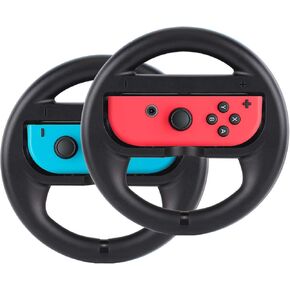 Racing Games Steering Wheel Grip-Suitable for Nintendo Switch Mario Kart, Joy-Con Steering Wheel, Black & Black (Kids Edition) in Saudi Arabia
