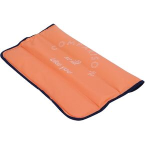 EMUKOEP 15.3 * 12inch Ice Pad PVC Cool Car Liquid Cooling Ice Pillow Block Ice Pad for People in Hot Summer (7882 Orange Yellow Bottom)