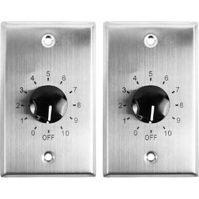 2 Rockville VOL70100 100w 70v Stainless Wall Volume Control Zone Controllers