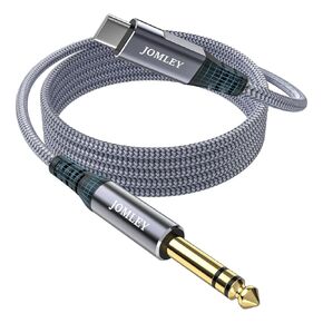 USB C to 1/4 inch Audio Cable 1.6ft, Type C to 6.35mm TRS Stereo Cable, USB C to 1/4 inch TRS Male Cable Audio Jack Cord for Smartphone, Tablet, Laptop, Amplifier, Speaker