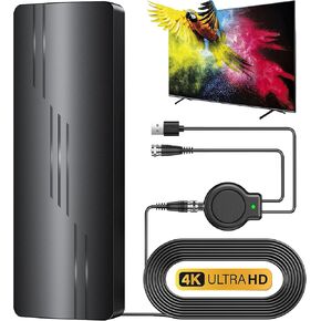 2025 Upgraded TV Antenna for Smart TV, 1800+ Miles Range Strongest for Local Channels with Amplifier Signal Booster, Waterproof Design, 33FT Coax Cable-Support 4K 1080p TV Antenna Indoor Ourdoor