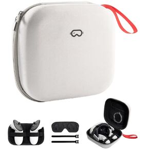 Procase Hard Casing Case المتوافقة مع Oculus Meta Quest 3 ، Quest 2 ، سماعات Vision Pro VR Gaming ، وحزام الرأس الأصلي وملحقات وحدة التحكم اللمسة للسفر والتخزين (رمادي)