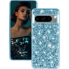 حالة السيليكون لـ Google Pixel 8 Pro 5G Case Glitter Sparkle Bling ، Hybrid Matte Back Case ذات تأثير كبير على الغطاء الوقائي الثقيل لـ Google 8 Pro Cute for Women (Rose Gold)