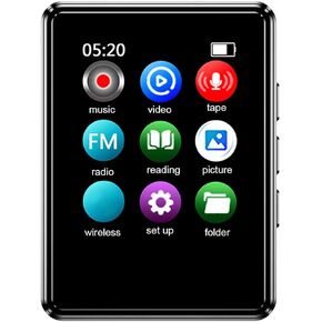Portable MP3/MP4 Digital Audio Player,Bluetooth 5.0 Lossless Music Player,Mini MP4 Video Playback with 1.77 Inch LED Screen FM Radio Recording E-Book for Walkman