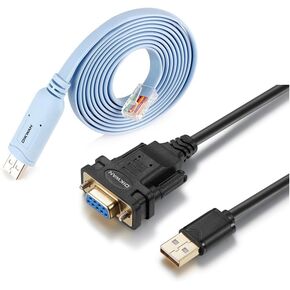 12 قدمًا من كابلات وحدة التحكم في Cisco و Cisco Cable DB9 DB9 لنظام التشغيل Windows 11،10 و 8 و 7 و Vista و XP و 2000 و Linux و Mac OS (6 قدم)